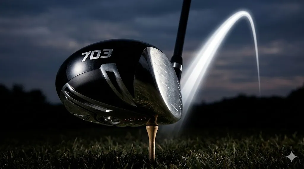 703の特徴であるディープフェースと、そこから放たれる圧倒的な飛距離(棒球)を予感させるドラマチックなカット。